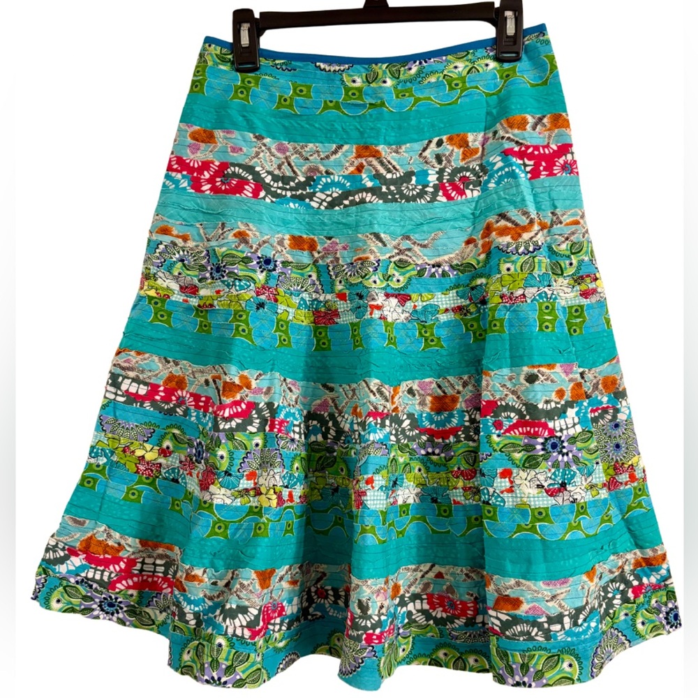 Anthropologie Asha Patchwork Skirt Sz Small Boho Hippie Festival Prairie Cottage